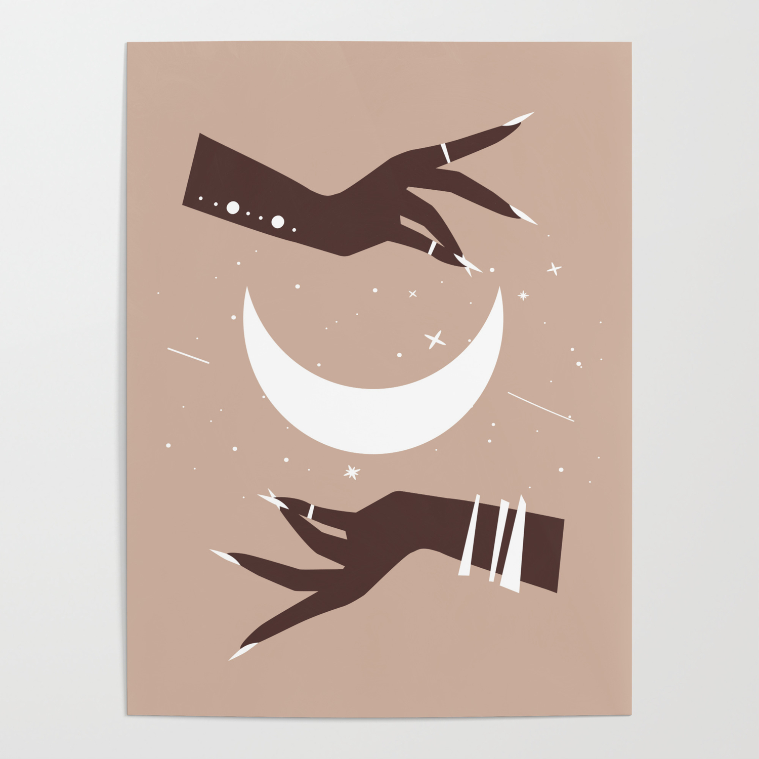 Celestial Art Witchy Decor Moon Art Halloween Female Hands Aesthetic Feminine Art Boho Poster By Kristinity Art Society6