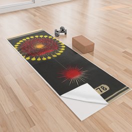 Japanese Fireworks No. 78 Night Shells sample advertising illustration vintage poster landscape Yoga Towel