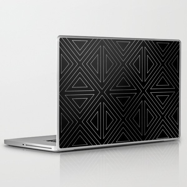 Angled Black u0026 Silver Laptop u0026 iPad Skin by Caitlin Workman | Society6