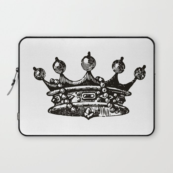 Royal Crown | Vintage Crown | Black and White | Laptop Sleeve