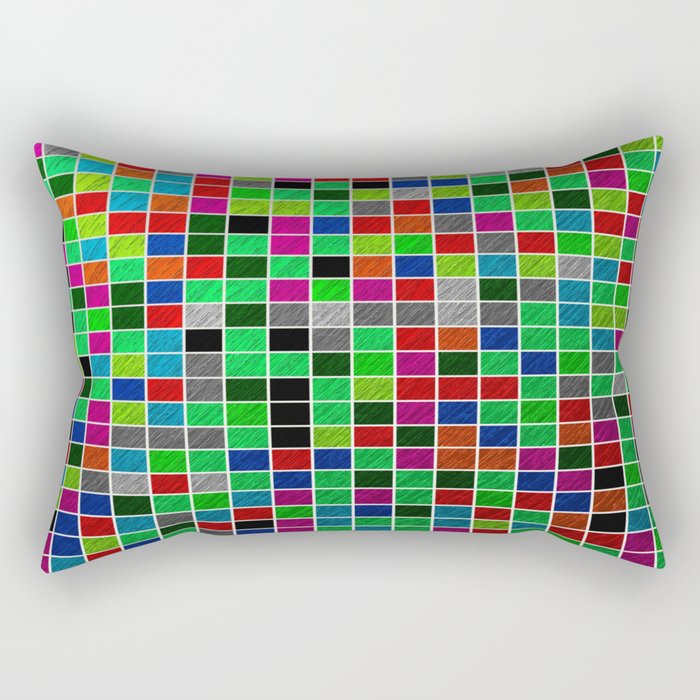 Metallic Colour Grid Rectangular Pillow