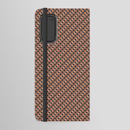 Black Gray Orange Small Diagonal French Checkered Pattern Android Wallet Case