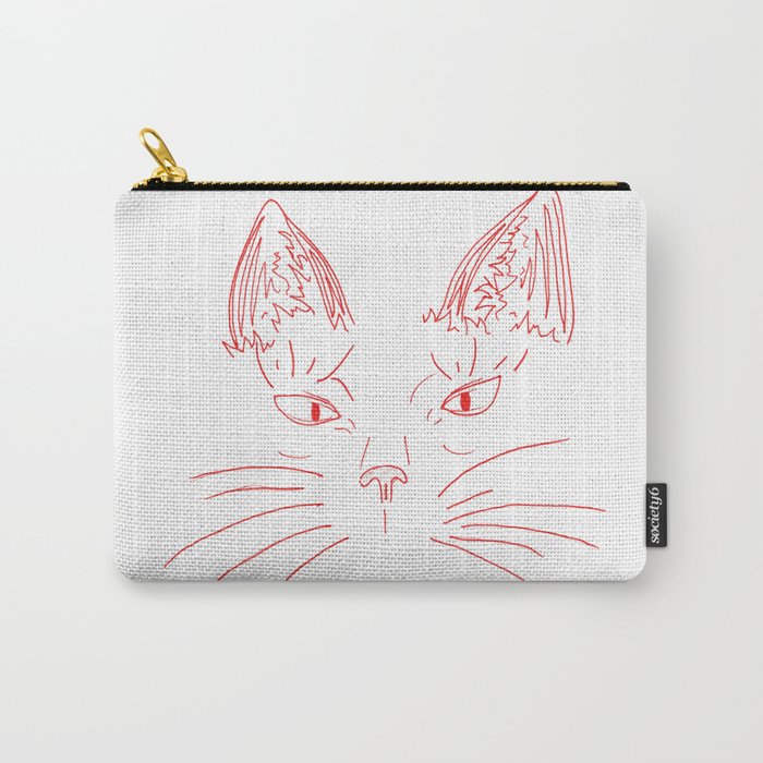 Cat Face Red Carry-All Pouch