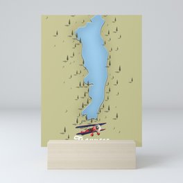 Traunsee Austrian lake map Mini Art Print