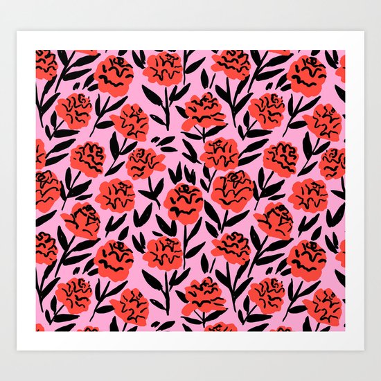 Red Peonies Art Print