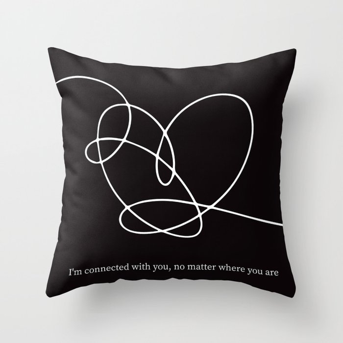 I'm connected with you ( heart) Throw Pillow