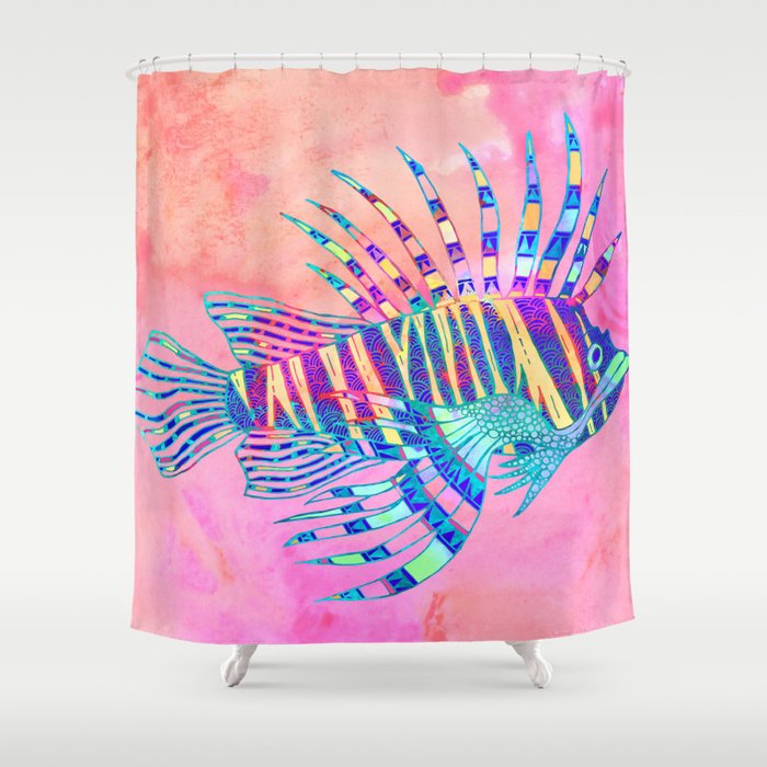 Electric Lionfish Shower Curtain