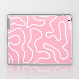 Squiggle Maze Minimalist Abstract Pattern in Bubblegum Pink Laptop Skin