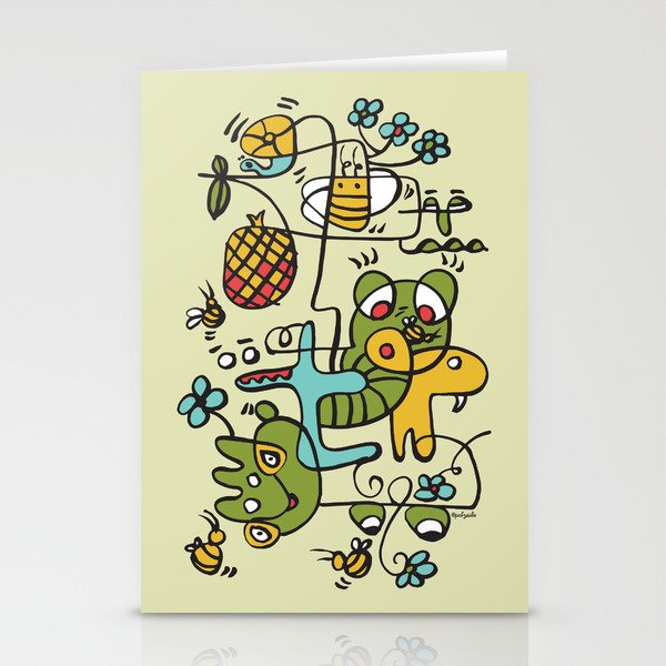 The Buzzz Doodle Monster World by Pablo Rodriguez (Pabzoide) Stationery Cards