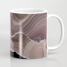 Taupe & Silver Glitter Agate Texture 04 Mug