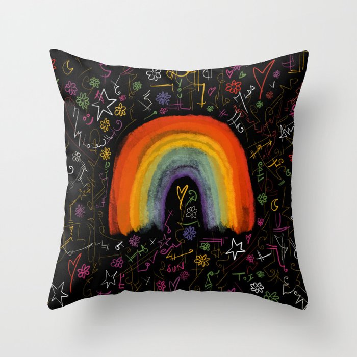 Rainbow Life Throw Pillow