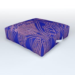 Royal blue,Art nouveau pattern,royal purple, floral Outdoor Floor Cushion | Vector, Stencil, Elegant, Digital, Modern, Illustration, Drawing, Pattern, Belleepoque, Royalpurple 