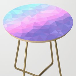Pastel Aqua, Pink and Purple Geometric Abstract Artwork   Side Table