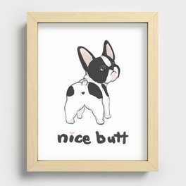 Nice Butt Frenchie (dark) Recessed Framed Print