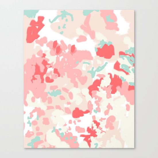 Kelsie - cute abstract minimal pink blush painterly dorm college office trendy decor Canvas Print