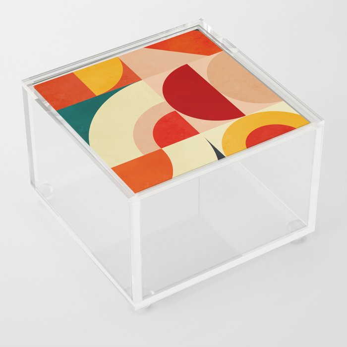 Mid Century Bauhaus Shapes 1 Acrylic Box