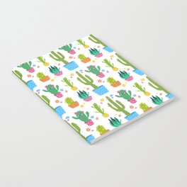 Seamless funny cactus pattern Notebook