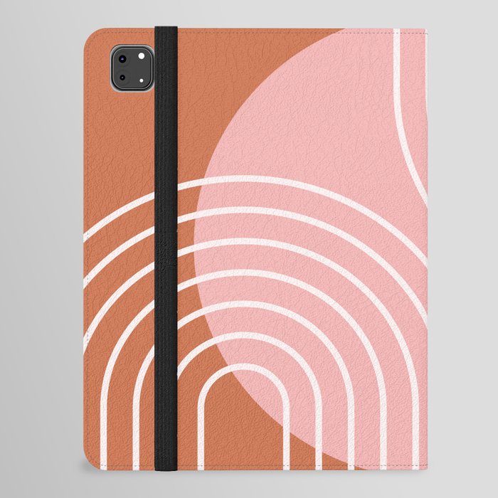 Mid Century Modern Geometric 175 in Brown Pink iPad Folio Case