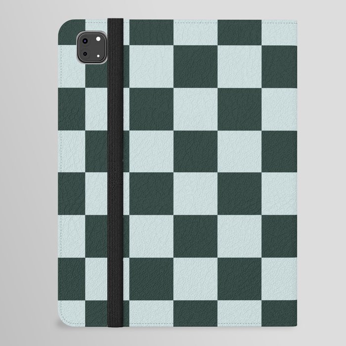 Checker Pattern in Pine Grove Blue + Wan Blue Colors (xii 2021) iPad Folio Case