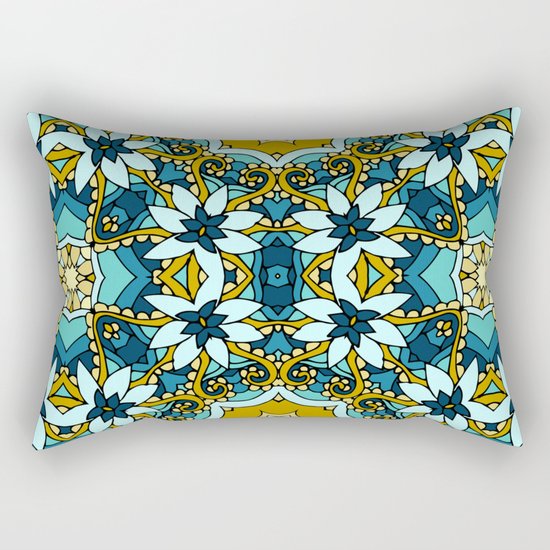 Floral mosaic Rectangular Pillow
