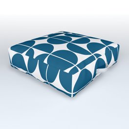 Mid Century Modern Geometric 04 Blue Outdoor Floor Cushion