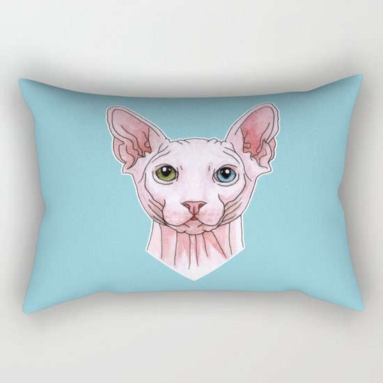 Sphynx cat portrait Rectangular Pillow
