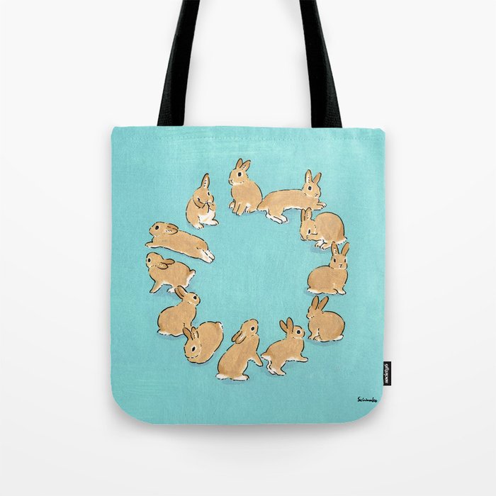 12 rabbits Tote Bag