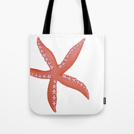 Orange Starfish ~ white background Tote Bag