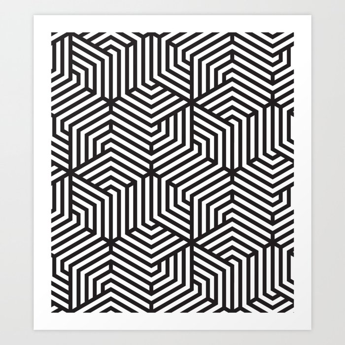 Hexagonal Geometric Art Print