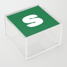 s (White & Olive Letter) Acrylic Box