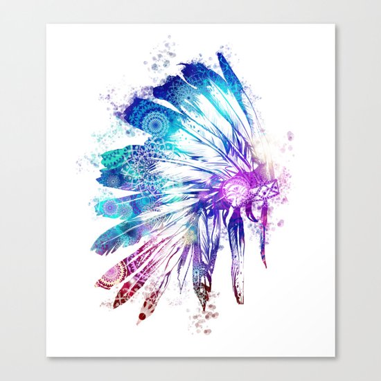 mandala colorful headdress Canvas Print