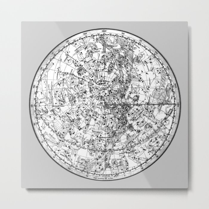 Astronomy Grey Metal Print