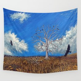 Wheatfield Crows Wall Tapestry