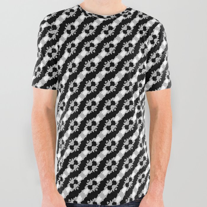 Black and white mad dog humor All Over Graphic Tee by SISTERMOONxo