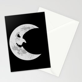 Scary halloween moon Stationery Card