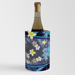 Blue Hawaiian Hibiscus and Plumeria Wine Chiller