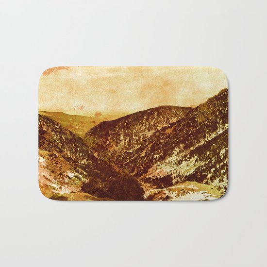 fantastic mountains, vintage Bath Mat