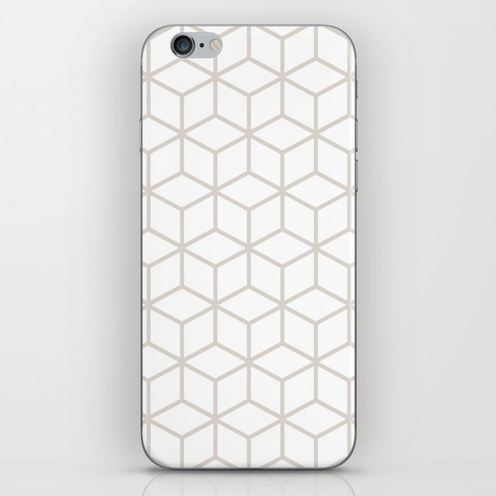 Scandinavian Geometric Cube Pattern 133 Linen White iPhone Skin