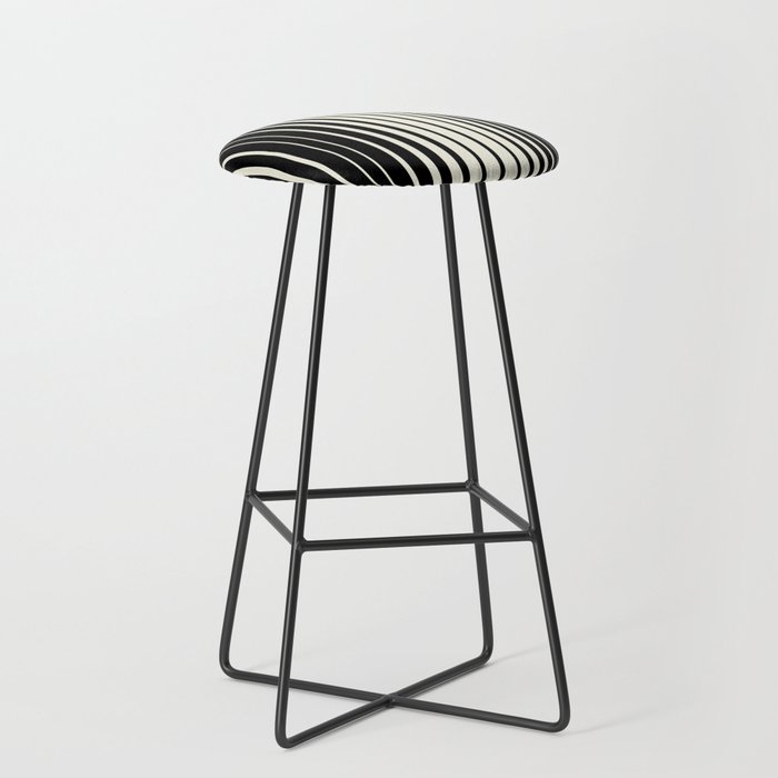 Mid century modern lines pattern - Black and White Bar Stool