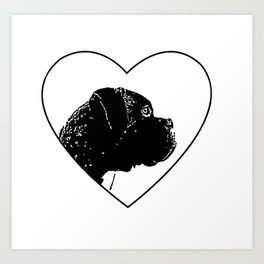 Love Boxer Dog Art Print