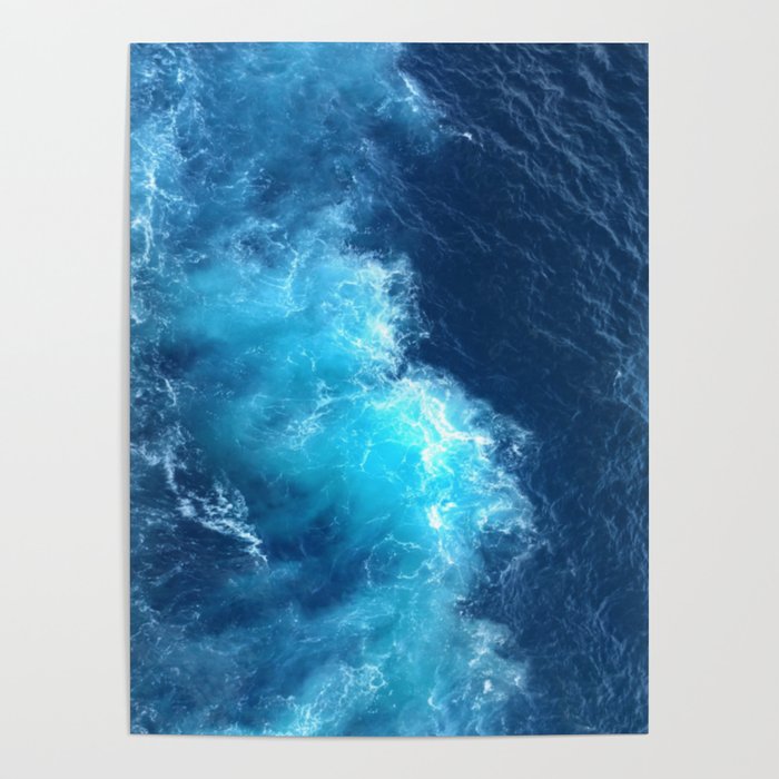 Ocean Blue Waves Poster