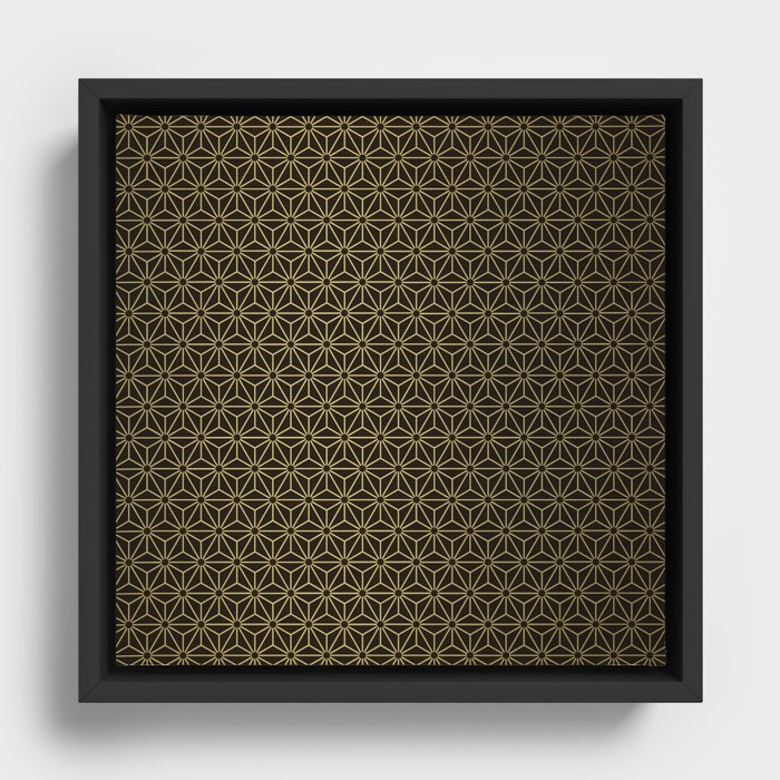 Asanoha Pattern Gold-Gradient  Framed Canvas