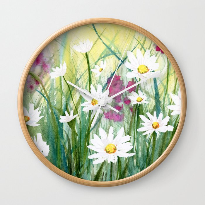 daisy field Wall Clock