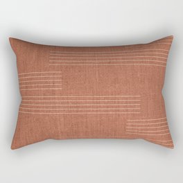 Minimal, Pattern, Boho Prints, Terracotta Rectangular Pillow