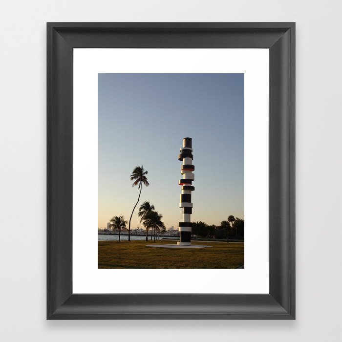 Lighthouse and a Sunset Framed Art Print