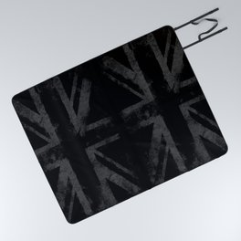 Grey Grunge UK flag Picnic Blanket