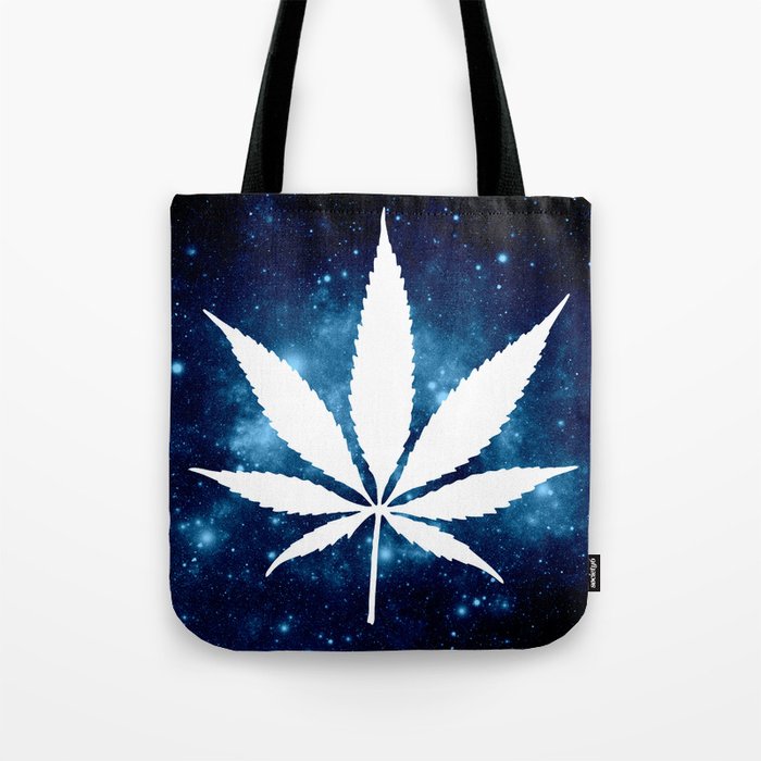 Weed : High Times Blue Galaxy Tote Bag