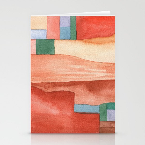 Abstract Desert Landscape Watercolor Stationery Cards