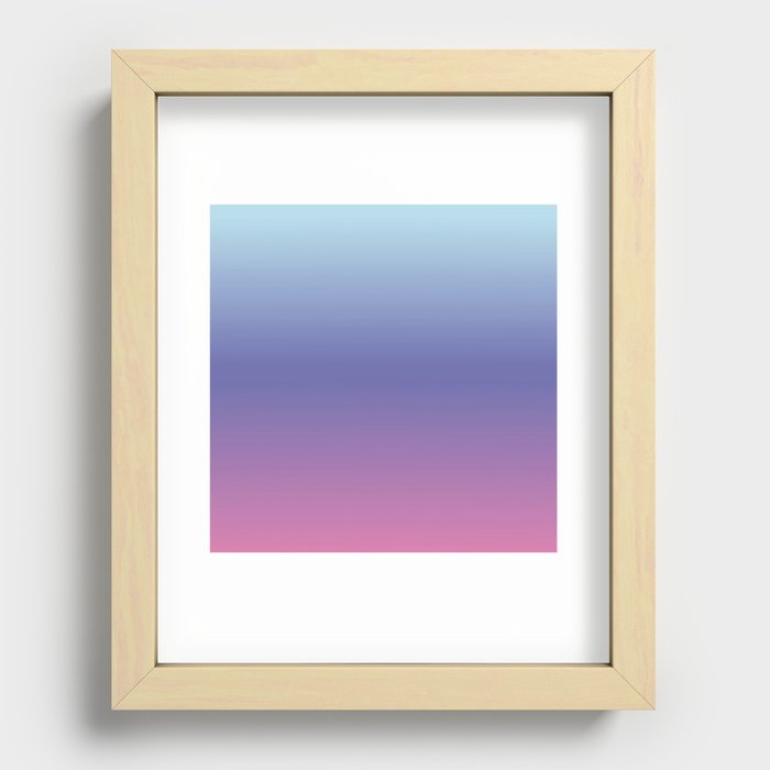 BLUE & PINK OMBRE PATTERN Recessed Framed Print