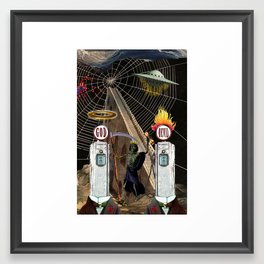 Grim Reaper and Aliens End Human Race with Gas Framed Art Print
